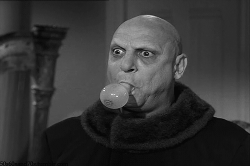 Uncle Fester lights up!