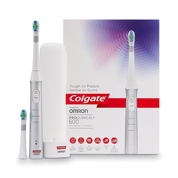 COLGATE ProClinical 600 Rechargeable Electric Toothbrush Omron +CASE