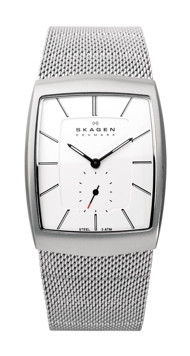 SKAGEN 915XLSSS Mens/Gents Rectangular Mesh Strap Watch £135rrp BRAND
