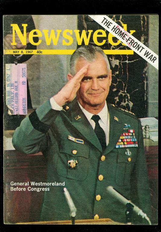 1967 Newsweek Magazine General Westmoreland Before Congress The Home