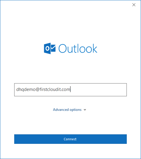 Launch Microsoft Outlook 2016 for the first time