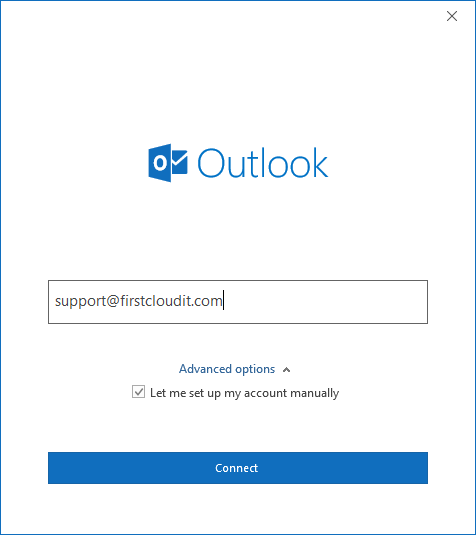 Setup email account manually - Microsoft Outlook