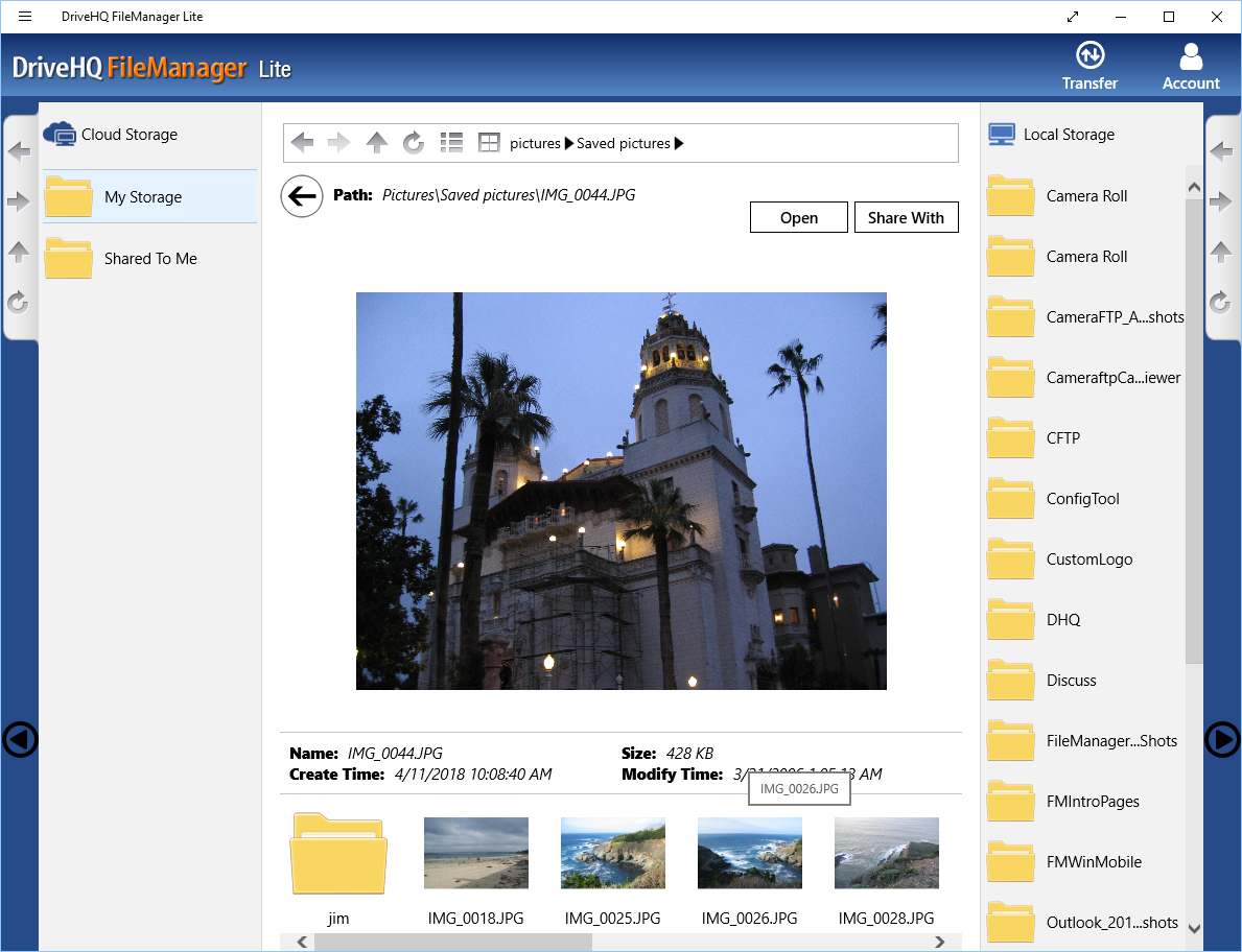 DriveHQ FileManager Lite screenshots - Enterprise Online File Storage, Sync & Sharing software