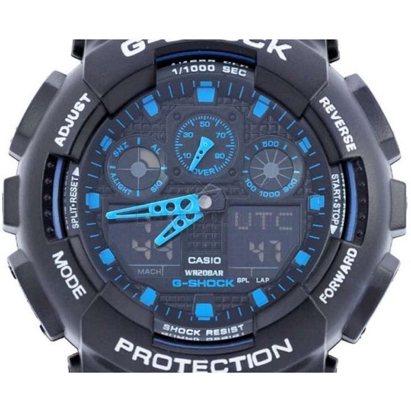 g shock ga 100 black blue