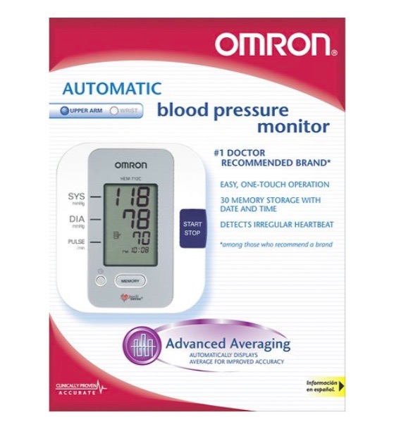 OMRON HEM712C Digital Blood Pressure Monitor with Large Cuff for Upper