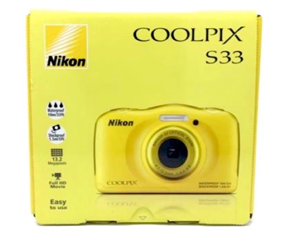 NIKON Coolpix S33 WATERPROOF Compact Digital Camera 13MP YELLOW *NEW