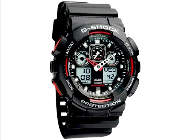 Casio G Shock Black Red Ga 100 1a4er Mens Combi Watch New Gshock Ga1001a4er Ebay