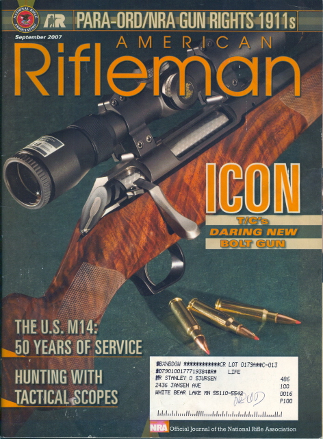 2007 American Rifleman Magazine Thompson Icon Bolt Gun