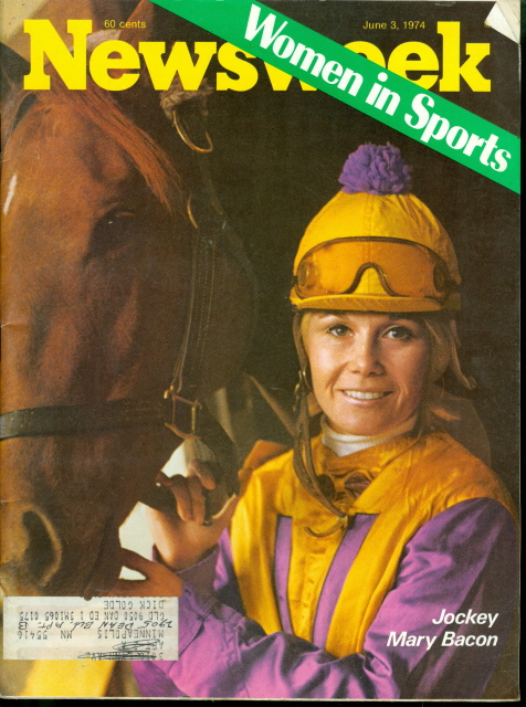 1974 Newsweek Magazine: Jockey Mary Bacon - Women in Sports Cover