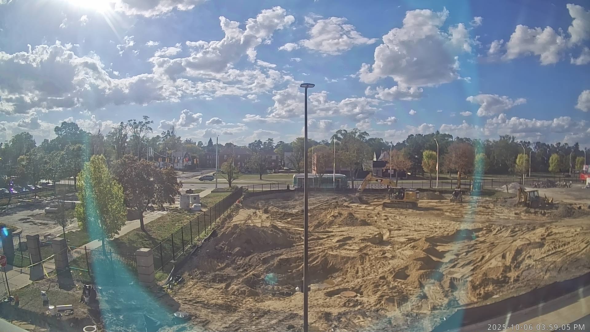 hourly live updates of retention pond site