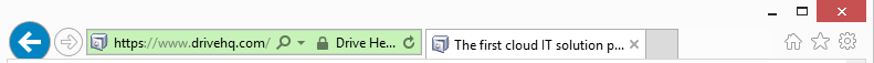 DriveHQ displays green in your browser